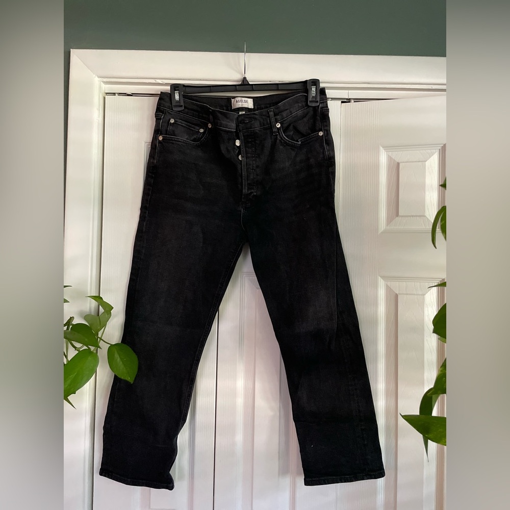 AGOLDE Mid Rise Straight Crop Jeans